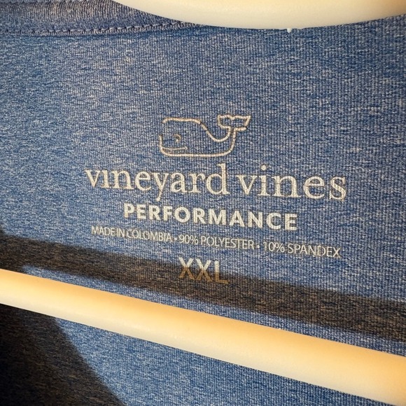Vineyard Vines Performance Mens XXL Long Sleeve Shirt Blue Whale Graphic Tee - Picture 5 of 8